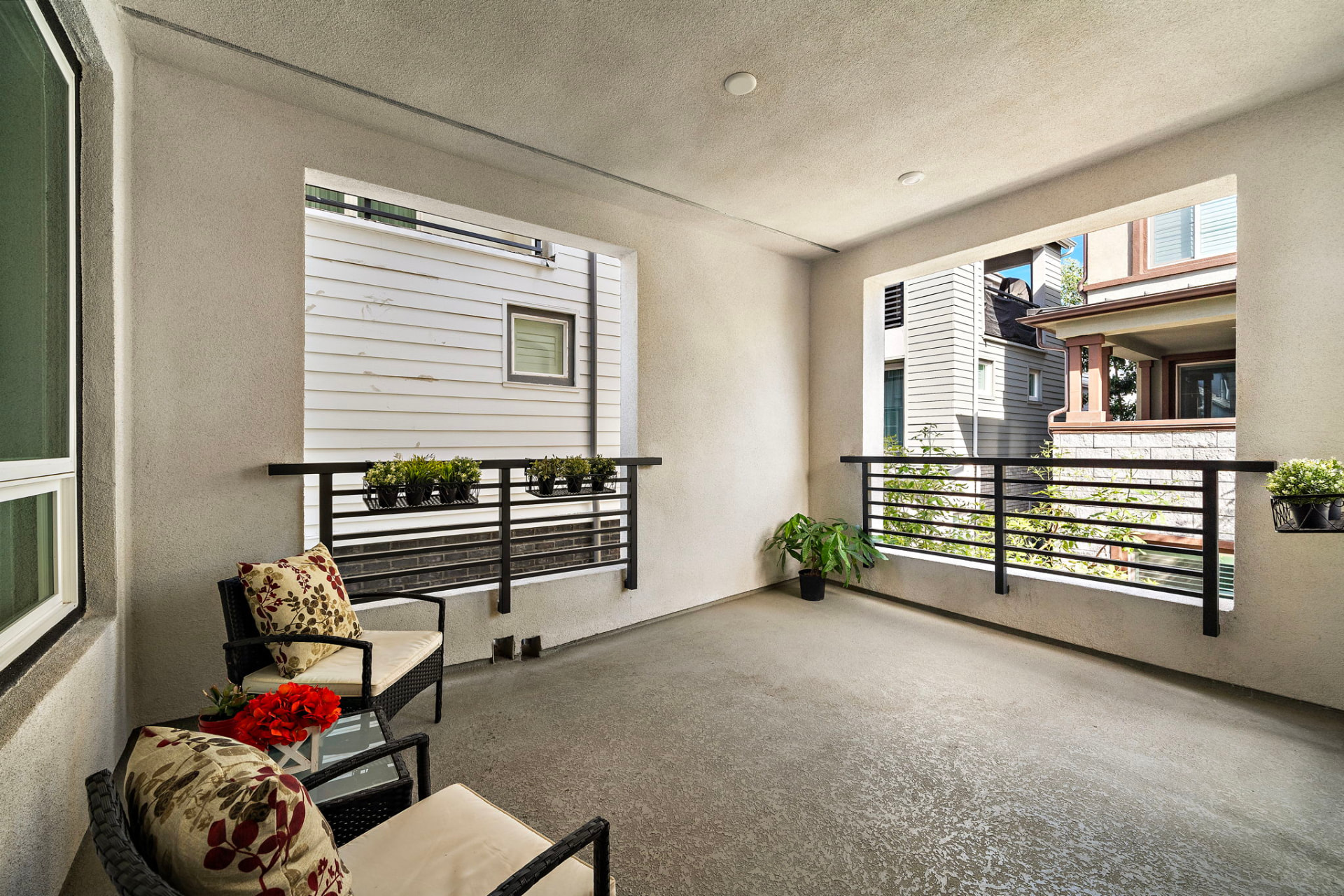Covered outdoor deck at 230 Abacus in Irvine