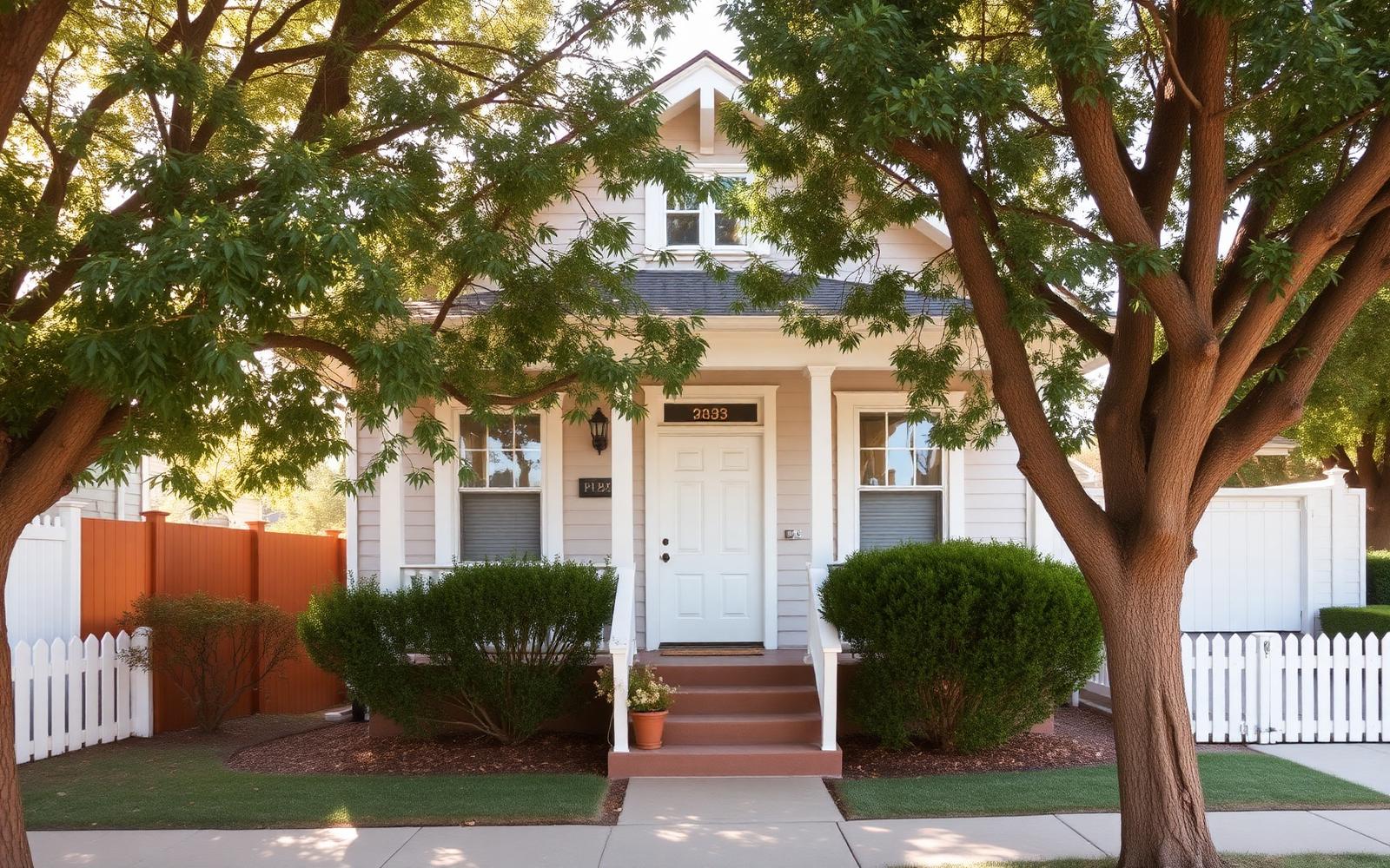 Historic craftsman home with a front porch on a tree-lined street near Old Towne Orange