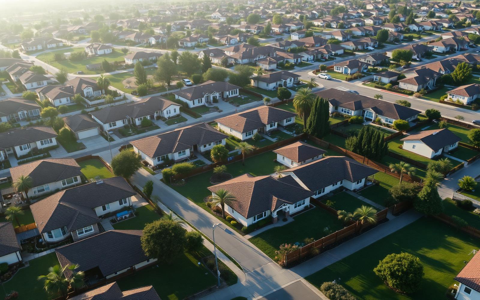 Established West Garden Grove suburban neighborhood with single-family homes and backyards